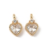 Brass Micro Pave Cubic Zirconia Charms KK-S531-02G-2