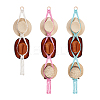 3Pcs 3 Colors Cotton with Wood Wall Hat Hanger ODIS-PH0001-78-7