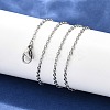 Tarnish Resistant Trendy Unisex 304 Stainless Steel Cable Chain Necklaces NJEW-M047-B-01-2