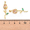 Brass Micro Pave Cubic Zirconia Pendants KK-N254-221G-3