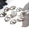 9Pcs 9 Styles Aniaml Alloy Spider & Snake & Bat & Flower Finger Rings Sets for Women PW-WG5EE65-01-3