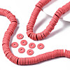 Flat Round Handmade Polymer Clay Beads CLAY-R067-10mm-14-2