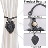2Pcs Handmade Macrame Leaf Curtain Tiebacks AJEW-CN0003-65C-5