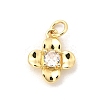 Brass Micro Pave Cubic Zirconia Charms KK-A266-35G-03-1