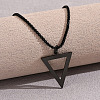 Inverted Triangle Stainless Steel Pendant Box Chain Necklaces for Men FS-WGF3CC6-01-1