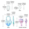 8Pcs 4 Styles Spray Painted 201 Stainless Steel & UV Plating Acrylic Pendant FIND-FS0002-09-4