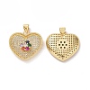 Brass Cubic Zirconia Pendants KK-G453-25G-1