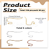 150Pcs 5 Colors Brass Earring Hooks for Earring Designs KK-LP0001-80-2