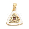 Brass Micro Pave Cubic Zirconia Pendents KK-M303-02G-10-1