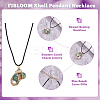 6Pcs 6 Style Natural Shell Pendant Necklaces Set with Wax Cords for Women NJEW-AN0001-42-4