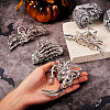 4Pcs 4 Style Halloween Alloy Claw Hair Clips for Women Girls AJEW-TA0001-90-5