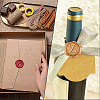 1Pc Golden Tone Brass Wax Seal Stamp Heads with Bamboo Stick Shaped Handles STAM-CP0001-05Z-7