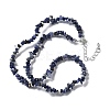 Natural Supper 7 Rutilated Quartz Chip Beaded Necklaces for Men Women NJEW-G159-01F-4