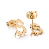304 Stainless Steel Tiny Dragon Stud Earrings for Men Women EJEW-G318-08G-2
