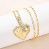 Brass Micro Pave Clear Cubic Zirconia Heart Pendant Necklaces NJEW-Q040-01G-5