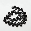 Dyed Natural Black Onyx Teardrop Beads G-P094-05-2