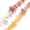Natural Quartz Crystal & Strawberry Quartz & Citrine Beads Strands G-L610-A24-01-1