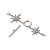 Brass Micro Pave Clear Cubic Zirconia Toggle Clasps KK-A223-36P-3