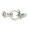 Brass Micro Pave Cubic Zirconia Fold Over Clasps KK-K389-025P-1