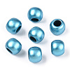 Rondelle Spray Painted Acrylic Beads ACRP-WH0003-01E-1