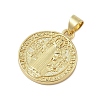 Flat Round Real 18K Gold Plated Rack Plating Brass Pendants KK-Z074-19G-04-2