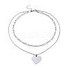 Non-Tarnish 304 Stainless Steel Double Layer Necklaces NJEW-M181-12P-1