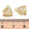 Christmas Theme Brass Pave Clear Cubic Zirconia Charms KK-T073-05G-3
