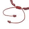 4Pcs Cross Glass Seed Beads with Natural Wood Beads & Red Jasper Beads & Magnesite Beads & Howlite Round Beads Braided Bead Bracelets for Women BJEW-JB11898-5