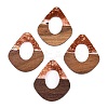 Transparent Resin and Walnut Wood Pendants RESI-T057-07C-1