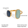 304 Stainless Steel Colorful Open Cuff Rings for Women NC3408-2-1