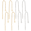 4 Pairs 2 Colors 304 Stainless Steel Earring Findings STAS-LP0001-14-1