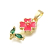 Brass Micro Pave Cubic Zirconia Pendants KK-V002-24G-03-2