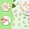 40Pcs 8 Styles Natural Yellow Jade & Natural White Jade & Malaysia Jade & Glass & Acrylic Pearl Flower Pendant Decorations HJEW-YW00156-3