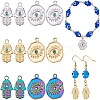 12Pcs 6 Style 304 Stainless Steel Rhinestone Pendant STAS-CA0001-85-1