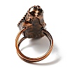 Natural Tektite Geometry Chunky Open Cuff Ring G-D468-37R-3