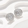 Brass Micro Pave Clear Cubic Zirconia Stud Earrings EJEW-Q015-10P-5