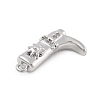 Brass Micro Pave Clear Cubic Zirconia Pendants LS-KK-D283-34P-01-2