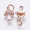 Brass Micro Pave Cubic Zirconia Charms LS-RB-I077-25RG-RS-2