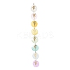 Flat Round Natural Capiz Shell Hanging Suncatchers HJEW-JM04659-2