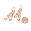 Acrylic Curb Chain Tassel Dangle Stud Earrings for Women EJEW-JE04767-05-3