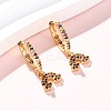 Rainbow Brass Micro Pave Cubic Zirconia Hoop Earrings EJEW-F384-13G-2