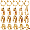 24Pcs 4 Style Brass & 304 Stainless Steel Clip-on Hoop Earring Findings KK-BBC0012-54-1
