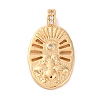 Brass Pendants With Clear Cubic Zirconia KK-S403-04G-1