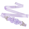 Rhinestone Flower with ABS Imitation Pearl Bridal Belt AJEW-WH0348-119C-1