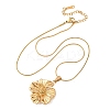 304 Stainless Steel Flower Pendant Snake Chain Necklaces for Women NJEW-F354-11B-G-2