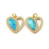 Valentine's Day Brass Micro Pave Cubic Zirconia with Synthetic Opal Pendants KK-D096-02E-G-1