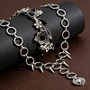 Gothic Alloy Spiked Choker Necklaces & Charm Bracelet Jewelry Set WGBD2FA-01-3
