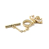 Rack Plating Brass Micro Pave Clear Cubic Zirconia Toggle Clasps KK-E034-35G-3