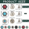 24 Sets 8 Style Alloy Buttons FIND-CP0001-85-2