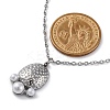 Anti-Tarnish 304 Stainless Steel & Plastic Pearl Paw Print Pendant Cable Chain Necklaces for Women STAS-Z114-16P-5